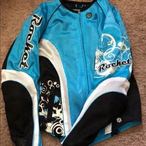 Motorcycle riding jacket and gloves